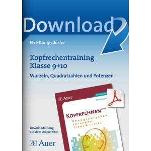 Wurzeln, Quadratzahlen und Potenzen  - Kopfrechentraining...