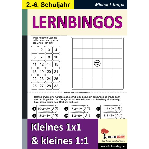 Lernbingos - Kleines 1x1 und kleines 1:1