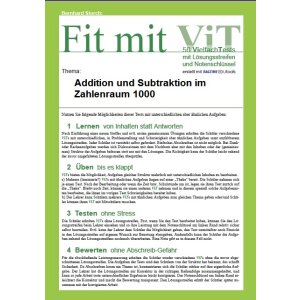 Addition und Subtraktion im Zahlenraum 1000 - Vielfachtests