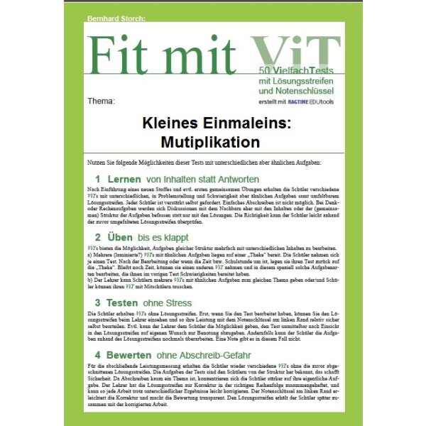 Kleines Einmaleins: Multiplikation - Vielfachtests