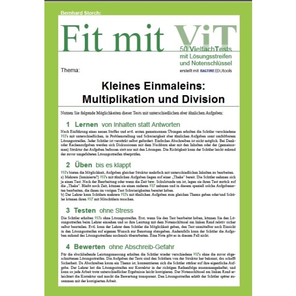 Kleines Einmaleins: Multiplikation und Division - Vielfachtests