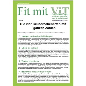 Die vier Grundrechenarten mit ganzen Zahlen - Vielfachtests