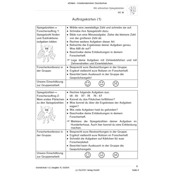 Wir erforschen Spiegelzahlen (2. Klasse)