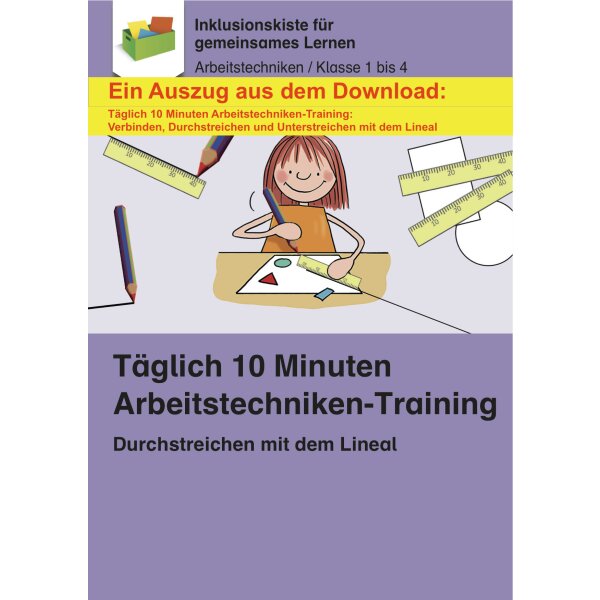 Durchstreichen mit dem Lineal - Täglich 10 Minuten Arbeitstechniken-Training