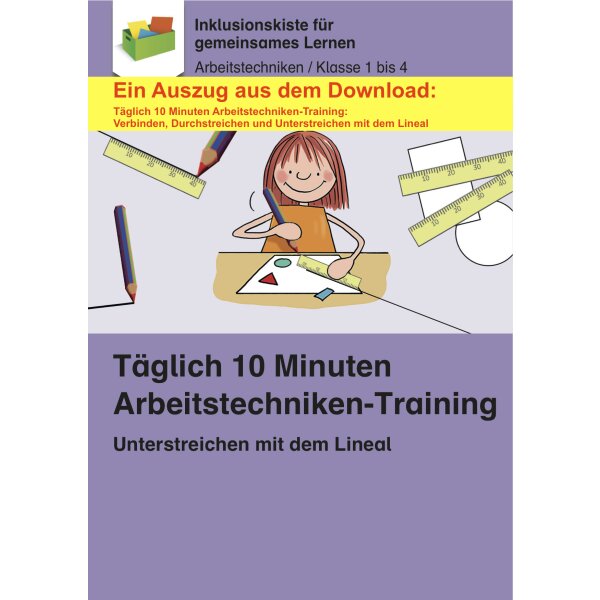 Unterstreichen mit dem Lineal - Täglich 10 Minuten Arbeitstechniken-Training