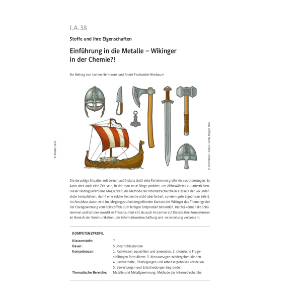 Einführung in die Metalle - Wikinger in der Chemie?!