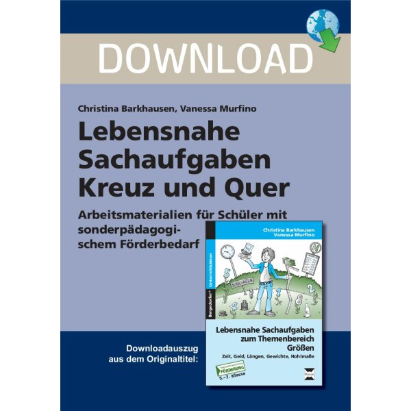 Lebensnahe Sachaufgaben Kreuz und Quer für Schüler mit sonderpädagogischem Förderbedarf