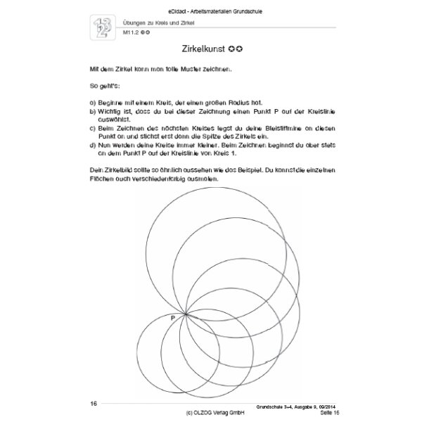 Übungen zu Kreis und Zirkel (3.-4. Klasse)