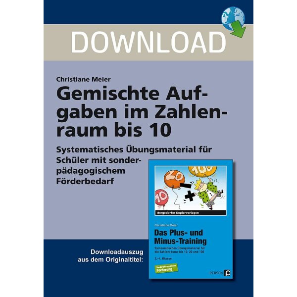 Gemischte Aufgaben im Zahlenraum bis 10 - Sonderpädagogisches Fördermaterial