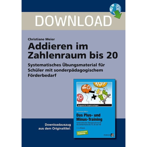 Addieren im Zahlenraum bis 20 - Sonderpädagogisches Fördermaterial