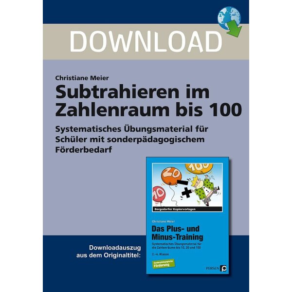 Subtrahieren im Zahlenraum bis 100 - Sonderpädagogisches Fördermaterial