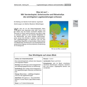 Die wichtigsten Lagebeziehungen erfassen - Was ist wo?