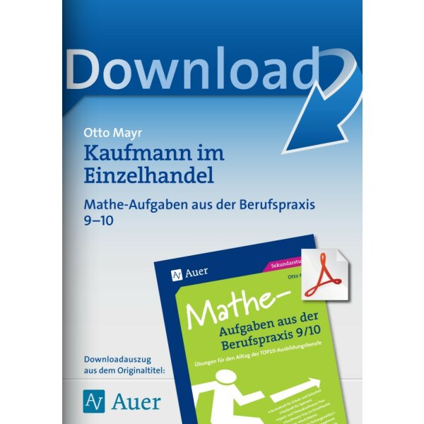 Mathe-Aufgaben aus der Berufspraxis: Kaufmann im Einzelhandel Kl 9/10