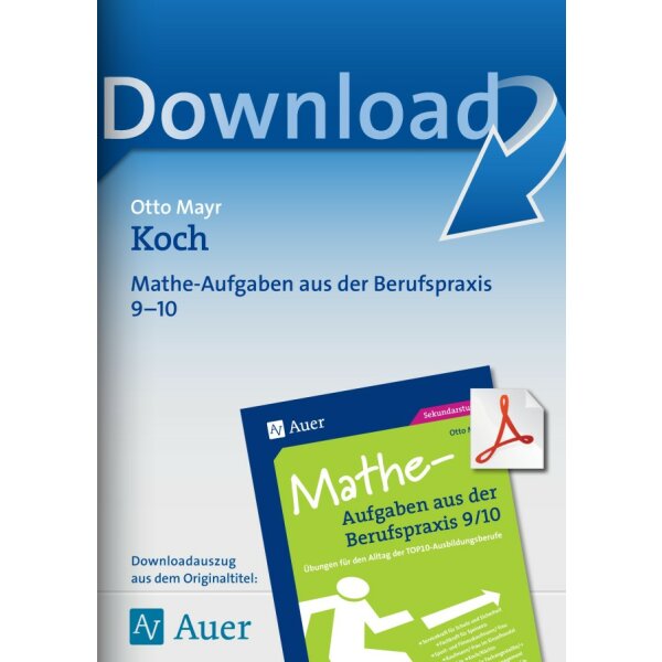 Mathe-Aufgaben aus der Berufspraxis: Koch Kl 9/10