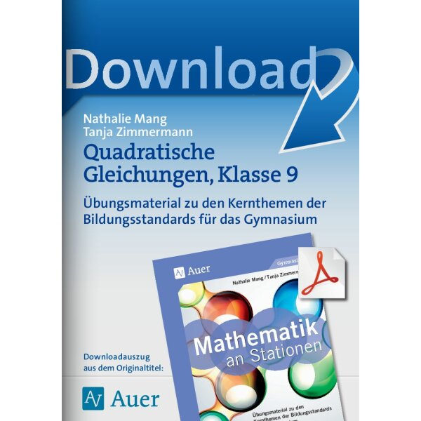 Quadratische Gleichungen  - Mathe an Stationen Gymnasium Kl. 9