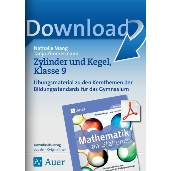 Zylinder und Kegel  - Mathe an Stationen Gymnasium Kl. 9