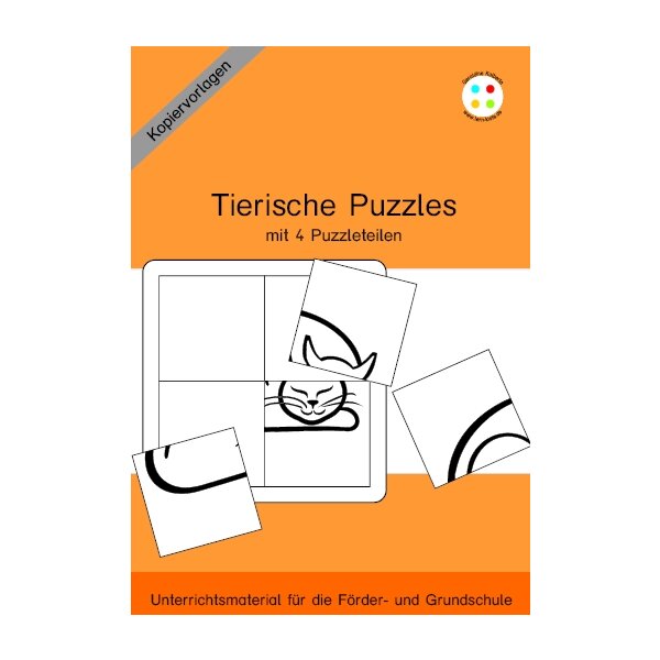 Tierische Puzzles mit 4 Puzzleteilen