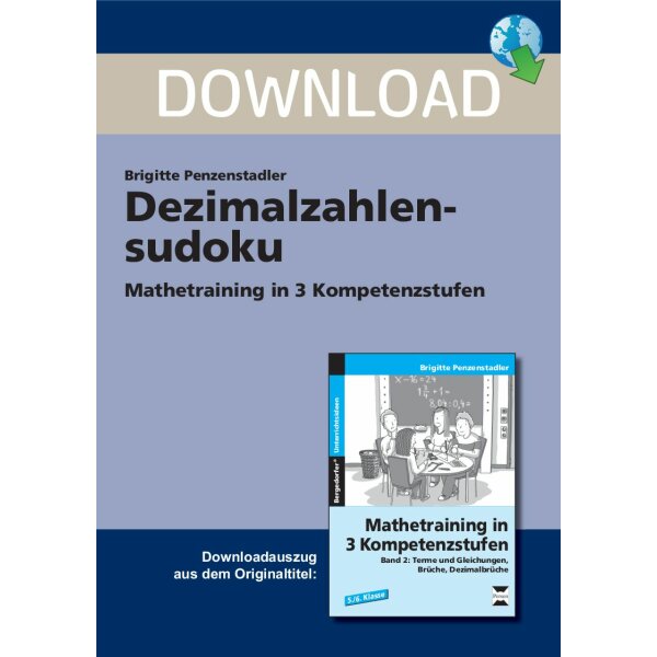 Dezimalzahlensudoku - Mathetraining in 3 Kompetenzstufen Kl. 5/6