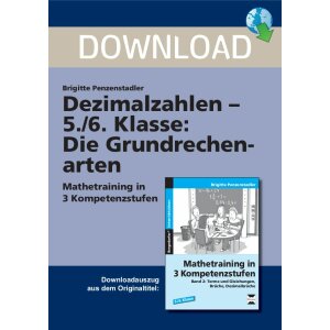 Dezimalzahlen - Mathetraining in 3 Kompetenzstufen Kl. 5/6