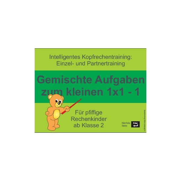 Intelligentes Kopfrechentraining - 1x1 - Gemischte Malaufgaben 1