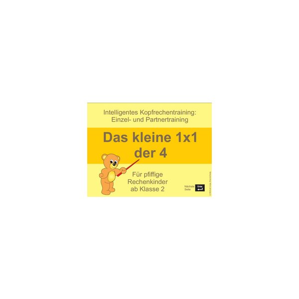 Intelligentes Kopfrechentraining: Das kleine 1x1 der 4