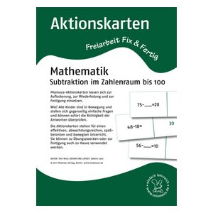 Aktionskarten: Subtraktion im Zahlenraum bis 100