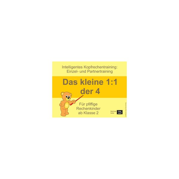 Intelligentes Kopfrechentraining: Das kleine 1:1 der 4