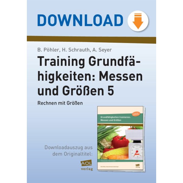 Rechnen mit Größen - Training Grundfähigkeiten