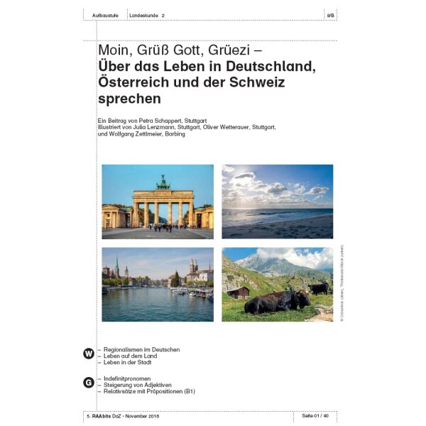 Über das Leben in Deutschland, Österreich und der Schweiz sprechen - Moin, Grüß Gott, Grüezi