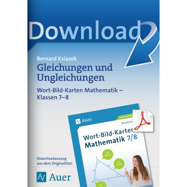 Wort-Bild-Karten Mathe: Gleichungen und Ungleichungen