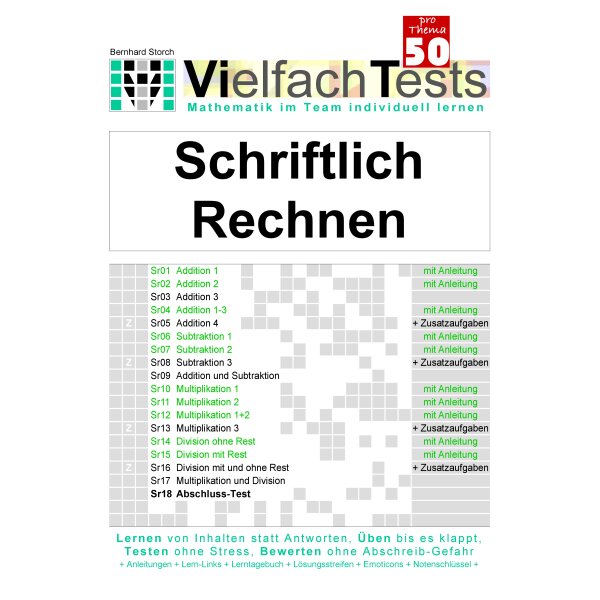 Schriftliches Rechnen - Vielfachtests