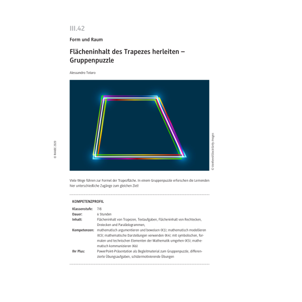 Flächeninhalt des Trapezes herleiten - Gruppenpuzzle