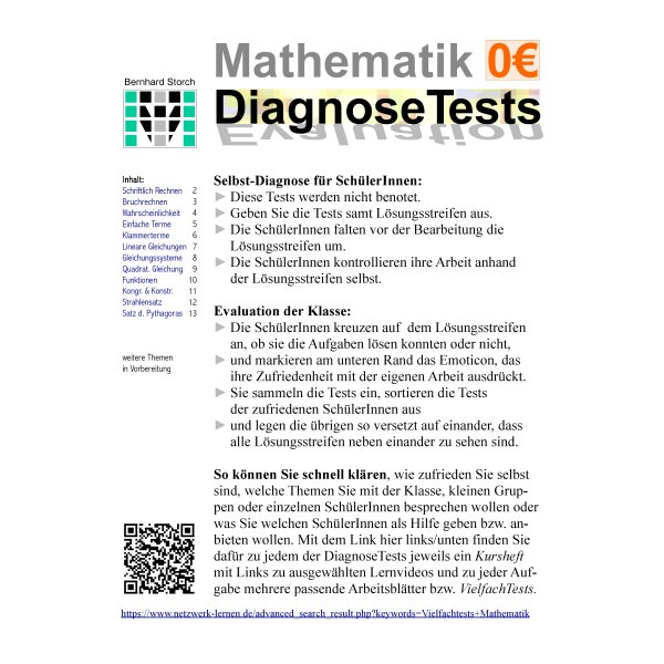 Diagnosetests: Mathematik Sek I