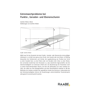 Extremwertprobleme bei Punkte-, Geraden- und Ebenenscharen