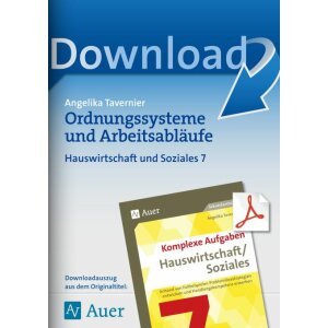 Ordnungssysteme und Arbeitsabläufe - Hauswirtschaft...