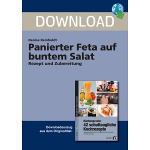 Panierter Feta auf buntem Salat