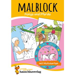 Malblock zum Ausdrucken - Ponys und Pferde