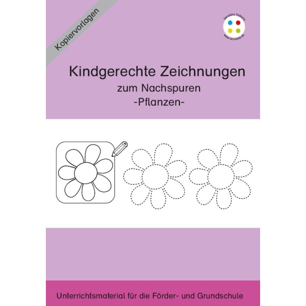 Kindgerechte Zeichnungen zum Nachspuren - Pflanzen