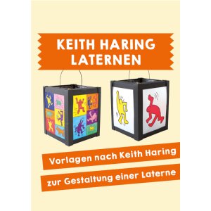 Karton-Laternen nach Keith Haring
