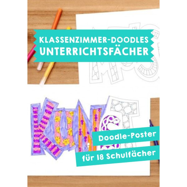 Klassenzimmer-Doodles: Unterrichtsfächer