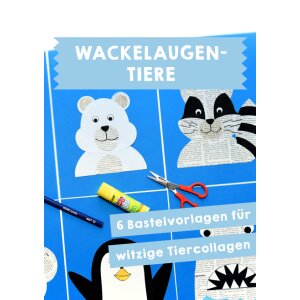 Wackelaugen-Tiere aus Zeitungspapier