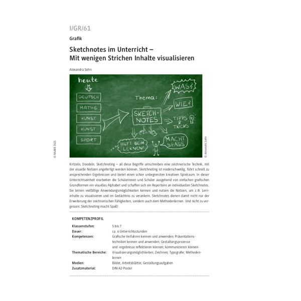 Sketchnotes - Mit wenigen Strichen Inhalte visualisieren Kl.5-7