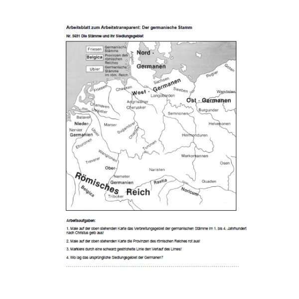 Der germanische Stamm - Arbeitsblätter