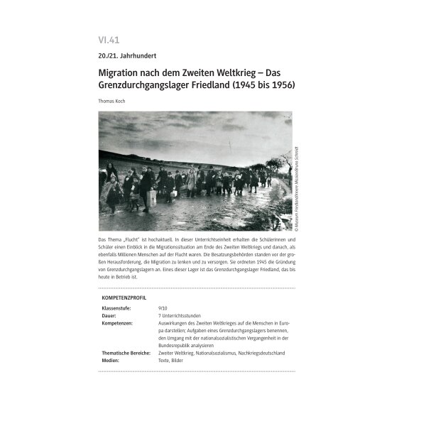 Das Grenzdurchgangslager Friedland - Migration nach dem Zweiten Weltkrieg