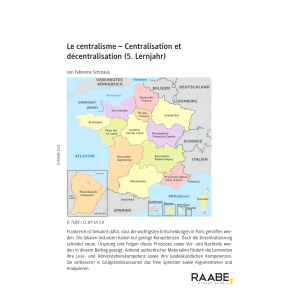 Le centralisme - Centralisation et décentralisation