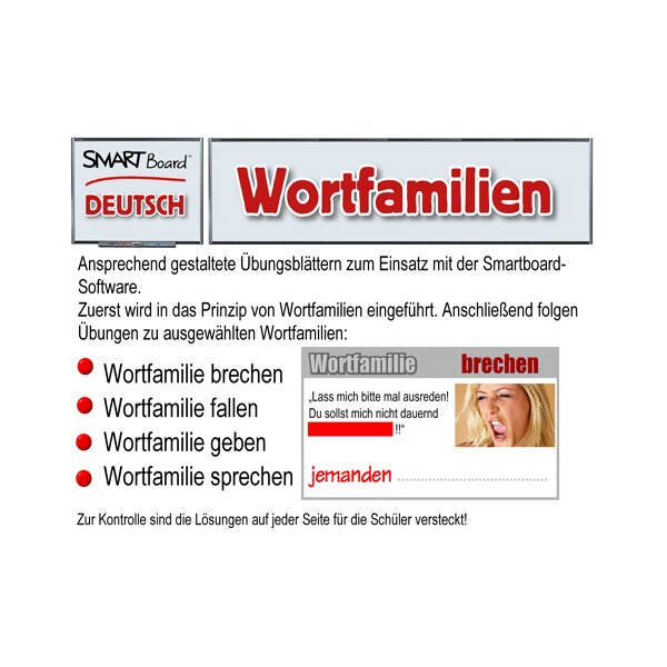 Smartboard Deutsch - Wortfamilien