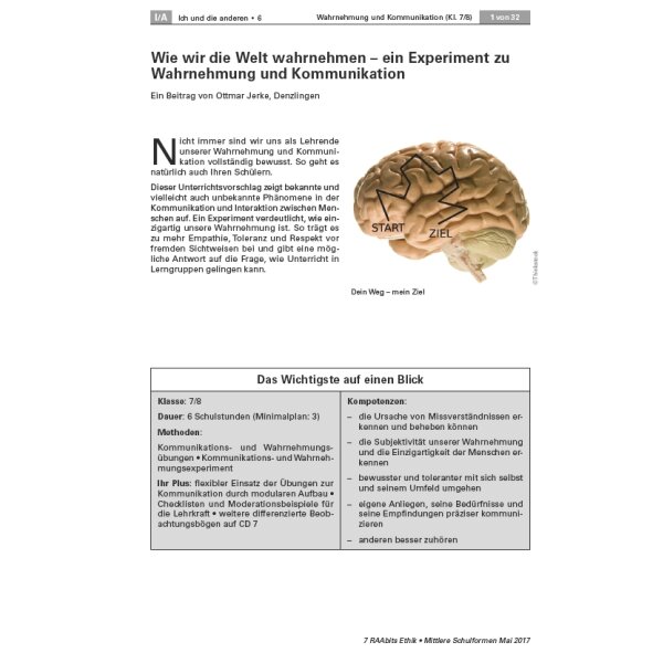 Wie wir die Welt wahrnehmen - Experiment zu Wahrnehmung und Kommunikation