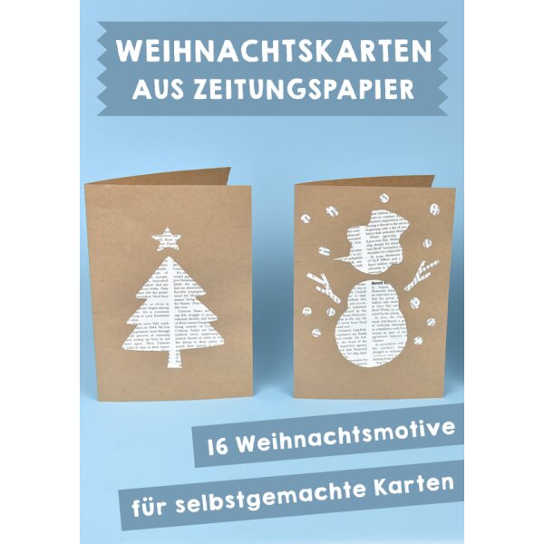 Weihnachtskarten aus Zeitungspapier