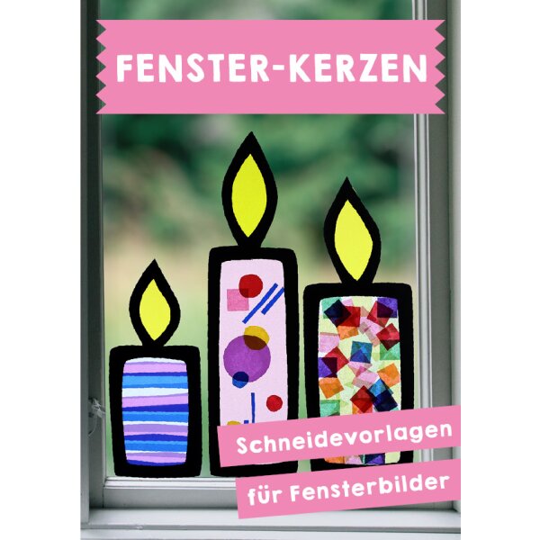 Fenster-Kerzen mit Transparenzpapier - Weihnachtsschmuck