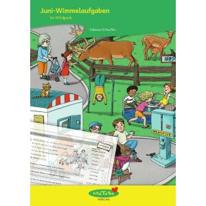 Juni-Wimmelaufgaben - Im Wildpark